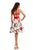 Johnathan Kayne - 7208 Plunging V Neck Floral Cocktail Dress in Red and Multi-Color