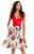 Johnathan Kayne - 7208 Plunging V Neck Floral Cocktail Dress in Red and Multi-Color