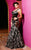 MNM Couture - 7213 Ruffled Deep Sweetheart Mermaid Dress In Black and Silver
