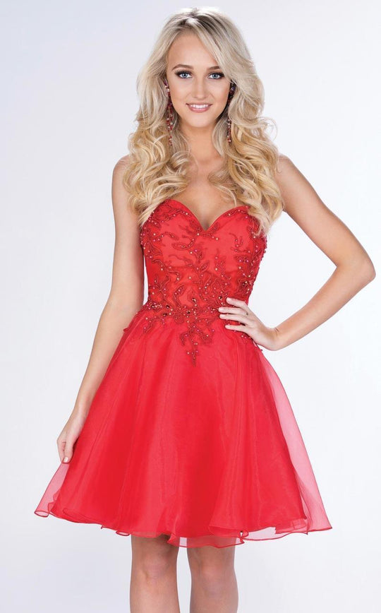 Shorts by Mon Cheri - MCS21664 Dress in Red