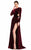 Johnathan Kayne - 7219 Embossed Jewel Long Sleeves Evening Gown in Red