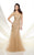 Montage by Mon Cheri - 216964 Tulle Lace Trumpet Dress - 1 pc Champagne in Size 16 Available