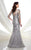 Mon Cheri Sequin V-neck Trumpet Dress 216971 in Silver