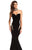 Johnathan Kayne - Art Deco Sweetheart Trumpet Gown 7226 In Black