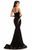 Johnathan Kayne - 7226 Art Deco Sweetheart Trumpet Gown in Black