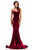 Johnathan Kayne - 7226 Art Deco Sweetheart Trumpet Gown in Red