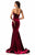 Johnathan Kayne - 7226 Art Deco Sweetheart Trumpet Gown in Red