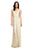 Tadashi Shoji - Sequined Plunging Halter Dress In Neutral
