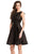 Johnathan Kayne - 7231 Sleeveless Bateau Pleated Cocktail Dress in Black