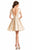 Johnathan Kayne - 7231 Sleeveless Bateau Pleated Cocktail Dress in Gold
