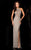 SCALA 48625 Embellished Long Fitted Dress - 1 pc Lead In Size 10 Available