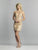 Dave & Johnny - A7239 Jeweled Deep V-neck Sheath Dress In Neutral