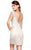 Shail K - Cap Sleeve Scoop Neck Short Column Dress 1011  In Neutral