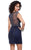 Shail K - Sheer and Beaded Cap Sleeve Jewel Neck Column Dress 1012 In Blue