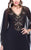 Shail K - Elegant Beaded V-Neck Trumpet Gown 1032 in Black