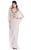 Shail K - Elegant Beaded V-Neck Trumpet Gown 1032  in Neutral
