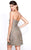 Shail K - Sequined Strapless Sweetheart Column Dress 1036 In Gray