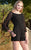 Shail K - Bead Embellished Bateau Neck Romper 1043 In Black
