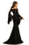 Johnathan Kayne - 7244 Bell Sleeve Off-Shoulder Lace Gown in Black and Neutral