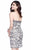 Shail K - Strapless Beaded Cocktail Dress 1057 In Neutral and Silver