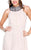 Shail K - Embellished Neckline Flowy Cocktail Dress 1065 In Neutral and Silver