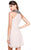 Shail K - Embellished Neckline Flowy Cocktail Dress 1065 In Neutral and Silver