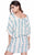Shail K - Abstract Quarter Length Short Dress 1068 in Blue