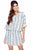 Shail K - Abstract Quarter Length Short Dress 1068 in Blue
