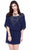 Shail K - Sparkling Bead Embellished Cocktail Dress 1070 in Blue