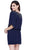 Shail K - Sparkling Bead Embellished Cocktail Dress 1070 in Blue