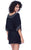 Shail K - Beaded Neckline and Wide Sleeve Cocktail Dress 1073 in Black