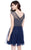 Shail K - Sheer and Embellished Cocktail Dress 1086 In Blue