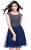 Shail K - Sheer and Embellished Cocktail Dress 1086 In Blue