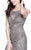 Shail K - Bead Embellish Bateau Neck Short Column Dress 1089 In Gray