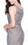 Shail K - Bead Embellish Bateau Neck Short Column Dress 1089 In Gray
