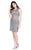 Shail K - Bead Embellish Bateau Neck Short Column Dress 1089 In Gray