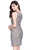 Shail K - Bead Embellish Bateau Neck Short Column Dress 1089 In Gray