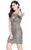 Shail K - Bead Embellish Bateau Neck Short Column Dress 1089 In Gray