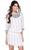 Shail K - Charming Quarter Length Short Dress 1093 in White