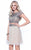 Shail K - Two Piece Bejeweled Cap Sleeve Bateau Neck Cocktail Dress 1104  In Neutral and Gray