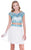 Shail K - Two Piece Bejeweled Cap Sleeve Bateau Neck Cocktail Dress 1104 In White and Blue