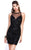 Shail K - Ornate High Illusion Sheath Cocktail Dress 1190 In Black