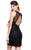Shail K - Ornate High Illusion Sheath Cocktail Dress 1190 In Black