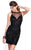 Shail K - Ornate High Illusion Sheath Cocktail Dress 1190 In Black