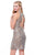 Shail K - Ornate High Illusion Sheath Cocktail Dress 1190  In Neutral and Silver