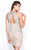 Shail K - Bead Embellished Halter Neck Short Column Dress 1111  In Neutral and Gray