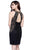 Shail K - Bead Embellished Halter Neck Short Column Dress 1111 In Black and Gold
