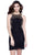 Shail K - Bead Embellished Halter Neck Short Column Dress 1111 In Black and Gold