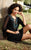 Shail K - Quarter Length Sleeve with Lace-up Detail Cocktail Dress 1114 In Black and Multi-Color