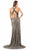 Shail K - Sparkling Long Criss Cross Back Gown 1115 In Silver